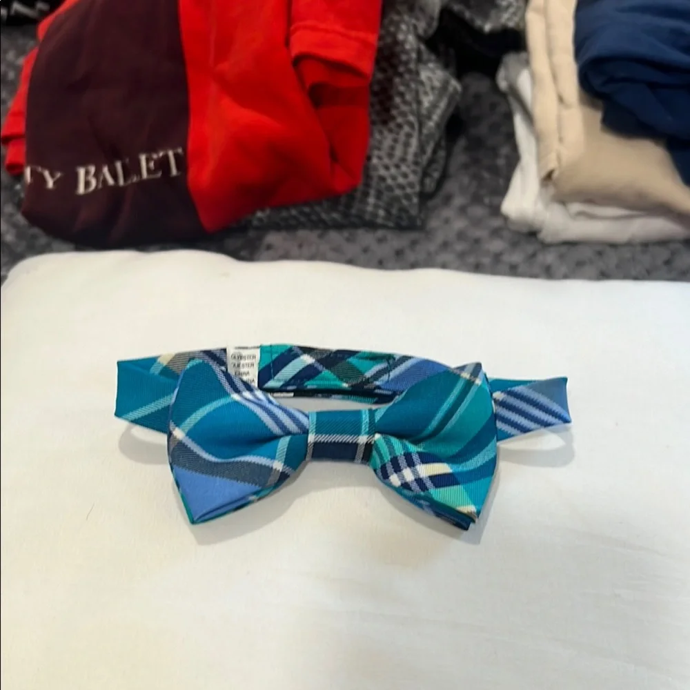 Plaid Blue Bow Tie for Kids